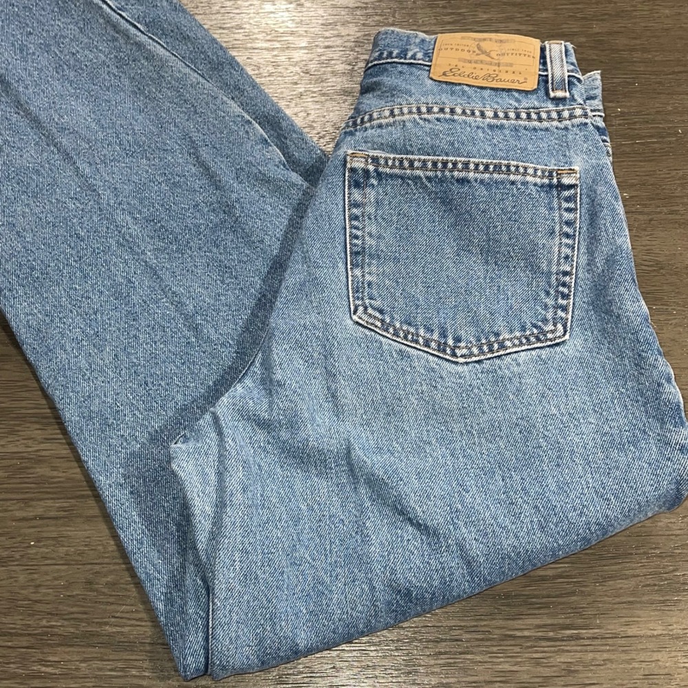 Eddie Bauer Womens 8 Blue Jeans High Rise Straight Leg Light Wash Cotton Vintage